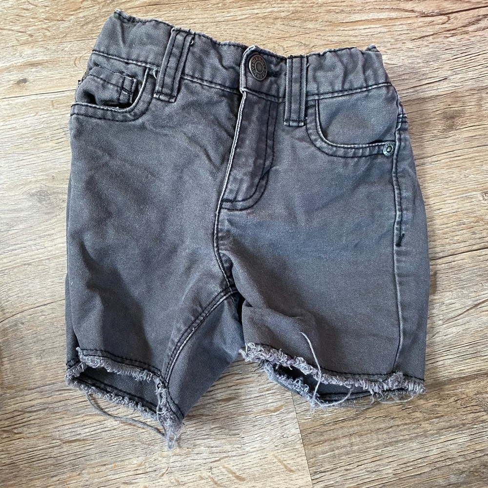 faded black cut off toddler boy shorts